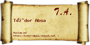 Tódor Absa névjegykártya
